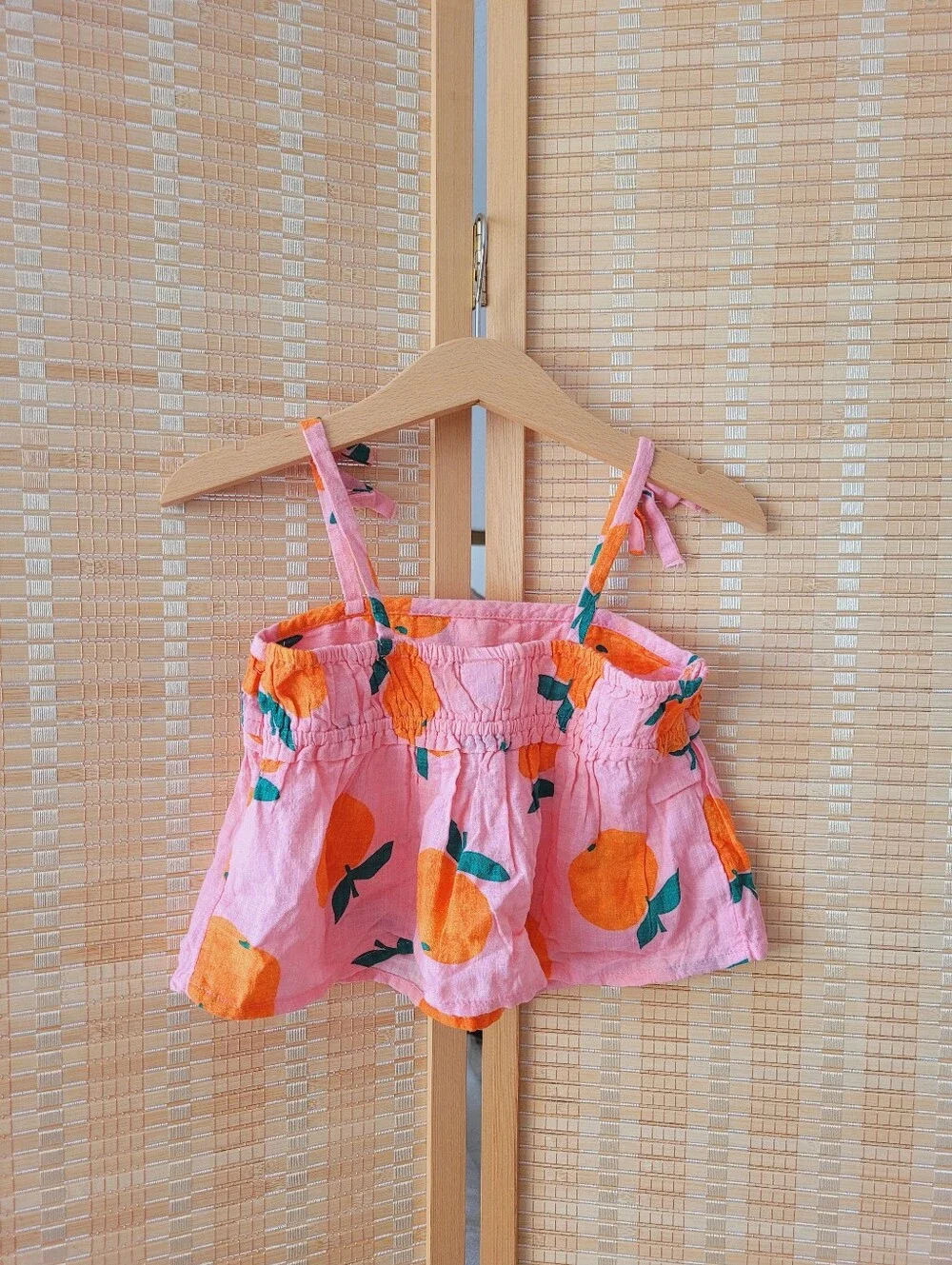 Old Navy Pink Fruit-Print Tie-Strap Camisole
